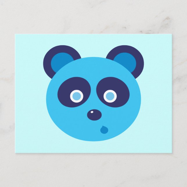 Cartão Postal Panda Azul (Frente)