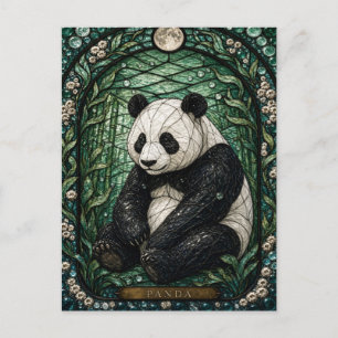 Cartão Postal Panda Bamboo Grove Illumina Vidro Policromado