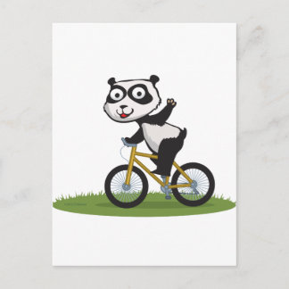 Cartão Postal Panda Bear Biker