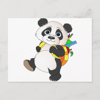 Cartão Postal Panda Bear com mochila