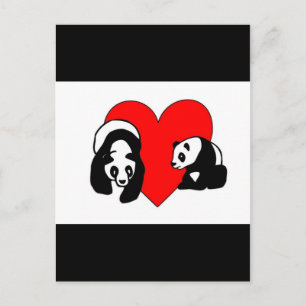 Cartão Postal Panda Bear Love