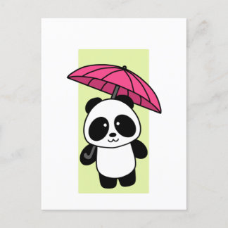 Cartão Postal Panda bonita com guarda-chuva - Cartão-postal 1000