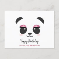 Panda bonita lasca Feliz Aniversário personalizado