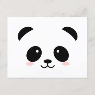 Cartão Postal Panda branca, preto e branco