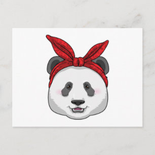Cartão Postal Panda com Bandana