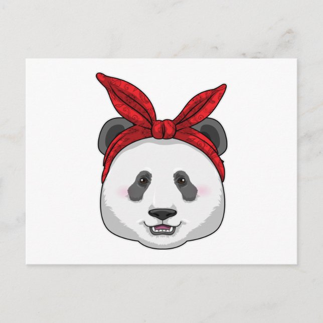 Cartão Postal Panda com Bandana (Frente)