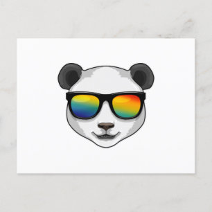 Cartão Postal Panda com óculos de sol