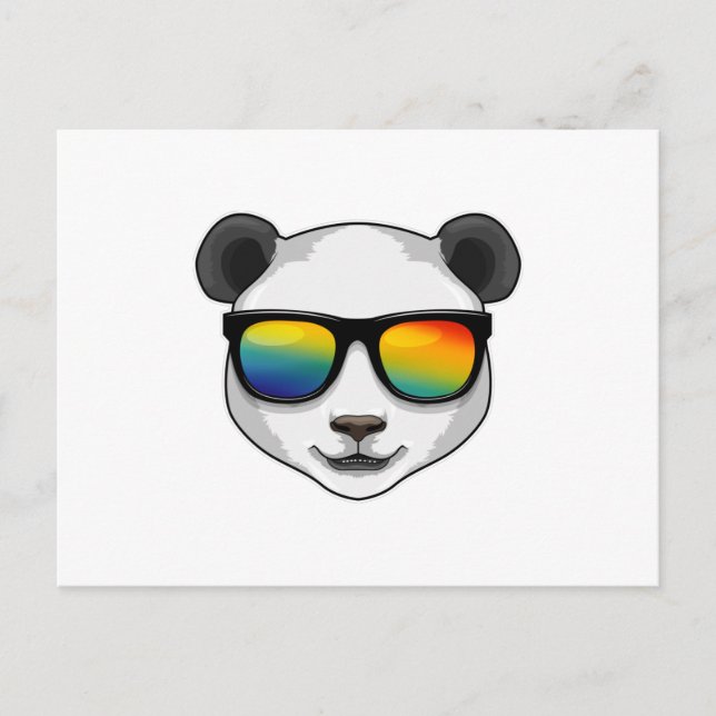 Cartão Postal Panda com Óculos de Sol (Frente)