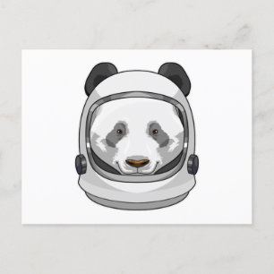 Cartão Postal Panda como Astronauta com Capacete