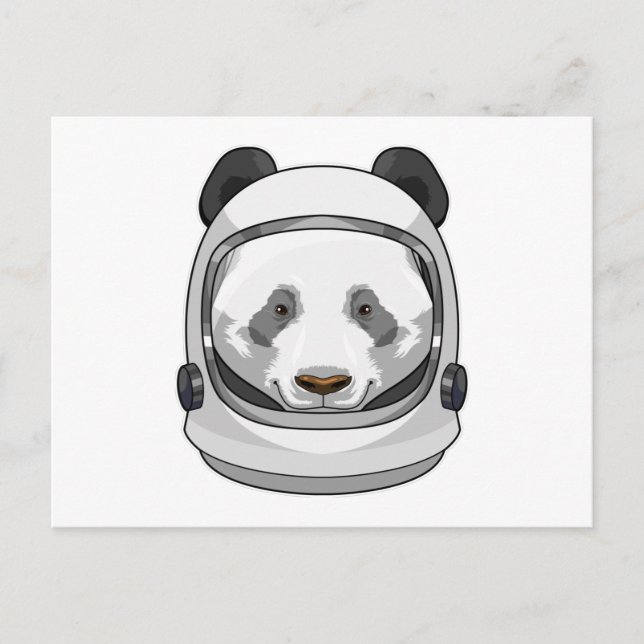 Cartão Postal Panda como Astronauta com Capacete (Frente)
