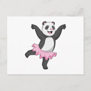 Cartão Postal Panda como Bailarina no Balé