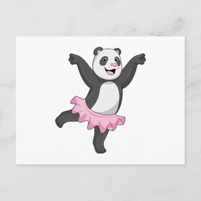 Cartão Postal Panda como Ballerina no Balé (Frente)
