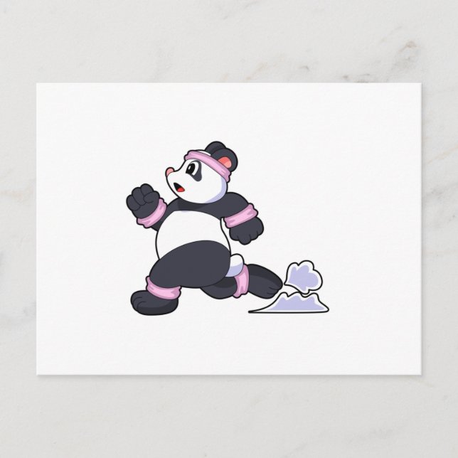 Cartão Postal Panda como Corredor Correndo (Frente)