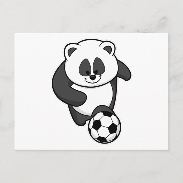 Cartão Postal Panda como jogador de futebol no Soccer (Frente)