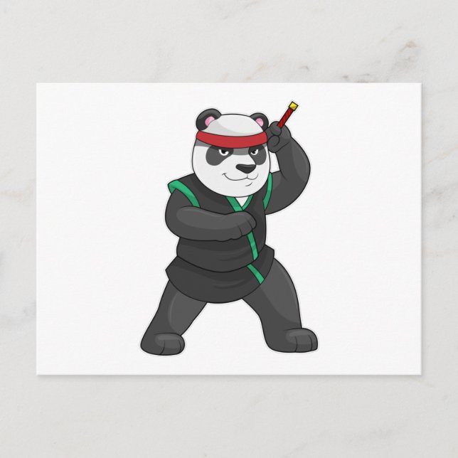 Cartão Postal Panda como Ninja disfarçado (Frente)