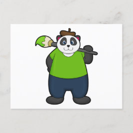 Cartão Postal Panda como Pintor com Pincel