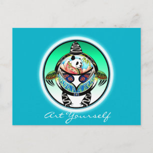 Cartão Postal Panda da tartaruga
