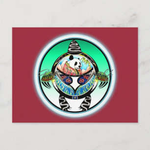 Cartão Postal Panda da tartaruga