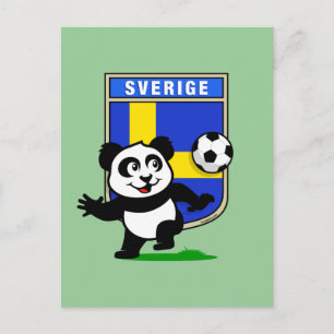 Cartão Postal Panda de Futebol suecia