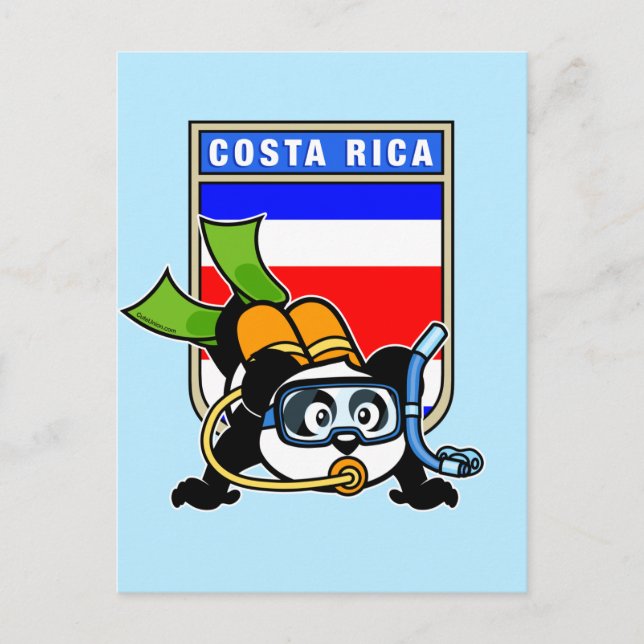 Cartão Postal Panda de mergulho na Costa Rica (Frente)