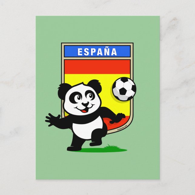 Cartão Postal Panda do futebol da espanha (Frente)