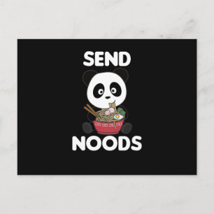 Cartão Postal Panda Envia Noods Ramen Cute Kawaii Noodle