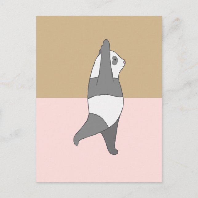 Cartão Postal Panda Fazendo Pose de Yoga (Frente)