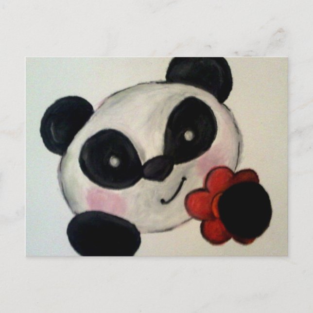 Cartão Postal Panda Flower (Frente)