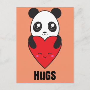 Cartão Postal Panda Hugs
