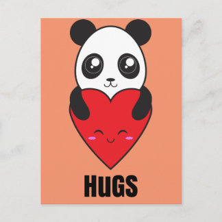 Cartão Postal Panda Hugs