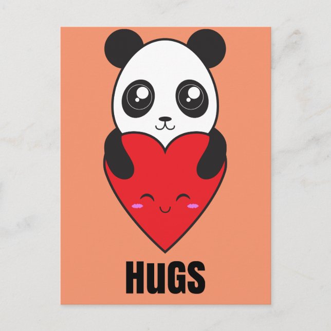 Cartão Postal Panda Hugs (Frente)