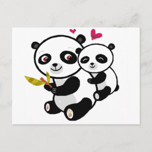 Cartão Postal Panda Love <3