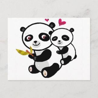 Cartão Postal Panda Love <3