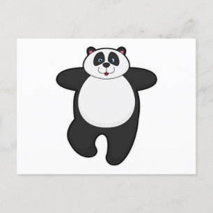 Cartão Postal Panda no exercício de alongamento de yoga
