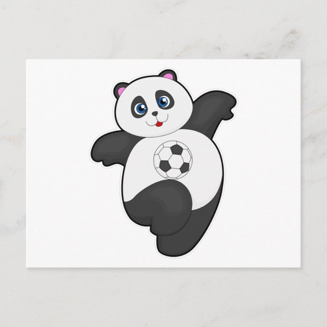 Cartão Postal Panda nos Esportes de Futebol (Frente)