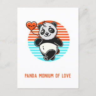 Cartão Postal Panda "Panda-monium of Love"