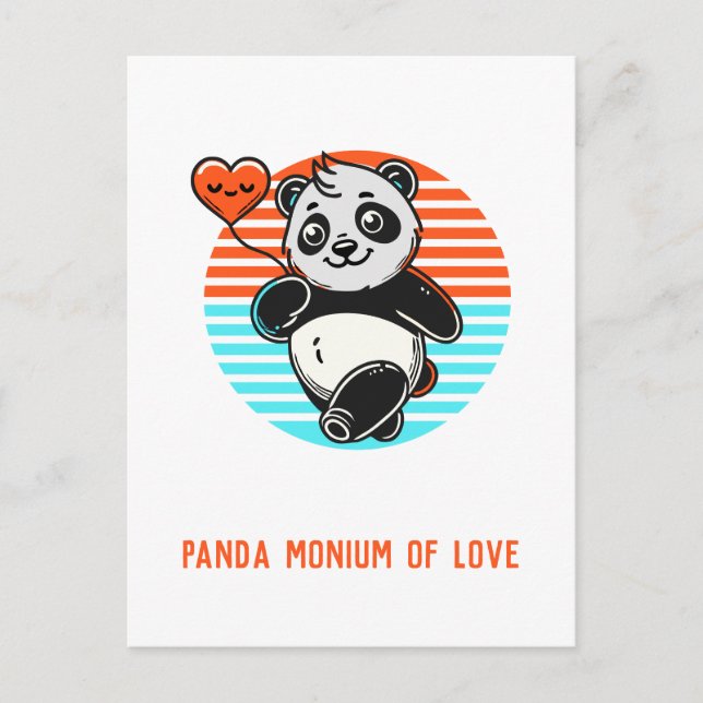 Cartão Postal Panda "Panda-monium of Love" (Frente)
