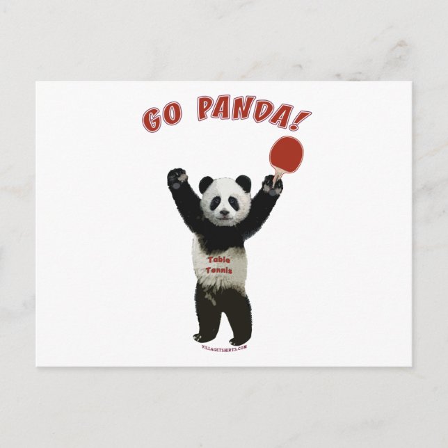 Cartão Postal Panda Ping Pong (Frente)
