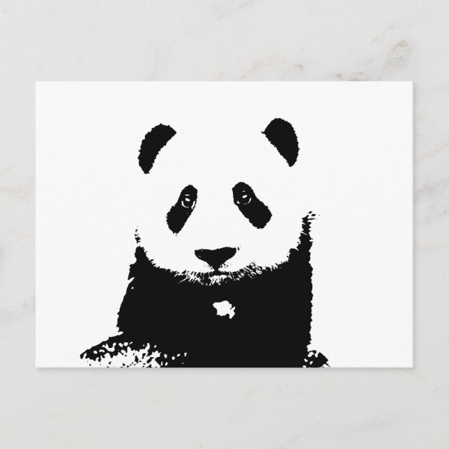 Cartão Postal Panda Preta e Branca (Frente)