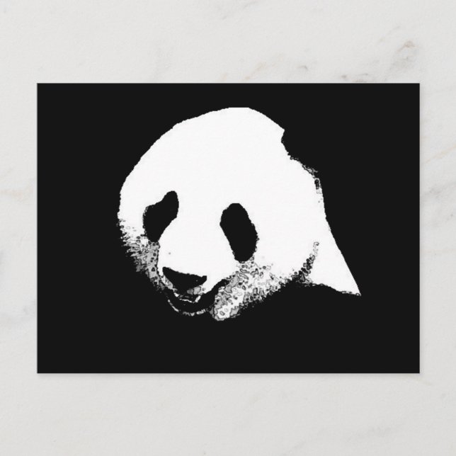 Cartão Postal Panda Preto e Branco (Frente)