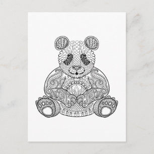 Cartão Postal Panda tribal inspirada