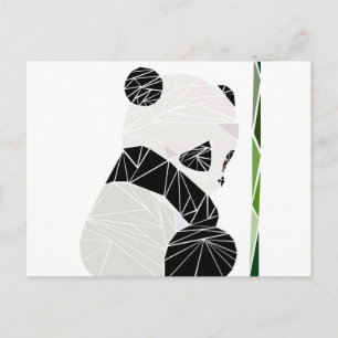 Cartão Postal Panda triste geométrica
