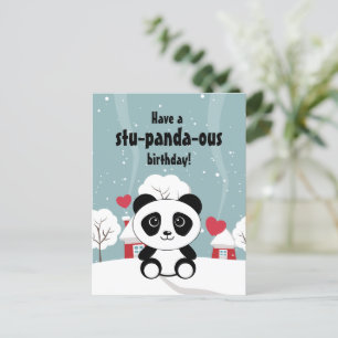Cartão Postal Panda urso neve fofo crianças kawaii animação a
