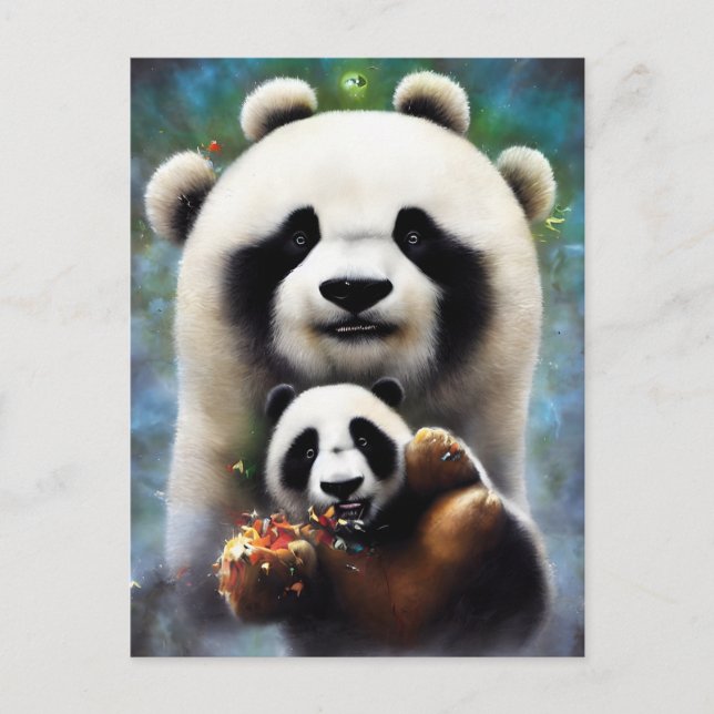 Cartão Postal Pandas Estranhas (Frente)