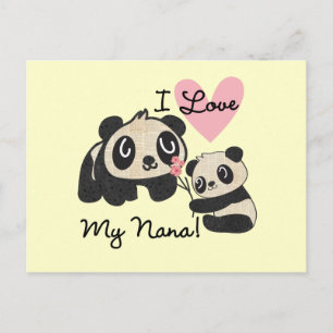 Cartão Postal Pandas I Love My Nana