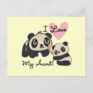 Cartão Postal Pandas I Love My tia
