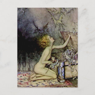 Cartão Postal “Pandora Abre a Caixa” por Arthur Rackham