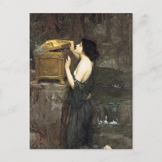Cartão Postal PaNDoRA, de John William Waterhouse, 1896 (Frente)