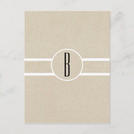 Cartão Postal Panfleto Simples Minimalista Kraft Rústico Monogra