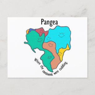 Cartão Postal Pangea Continents Cuddling Multicolor
